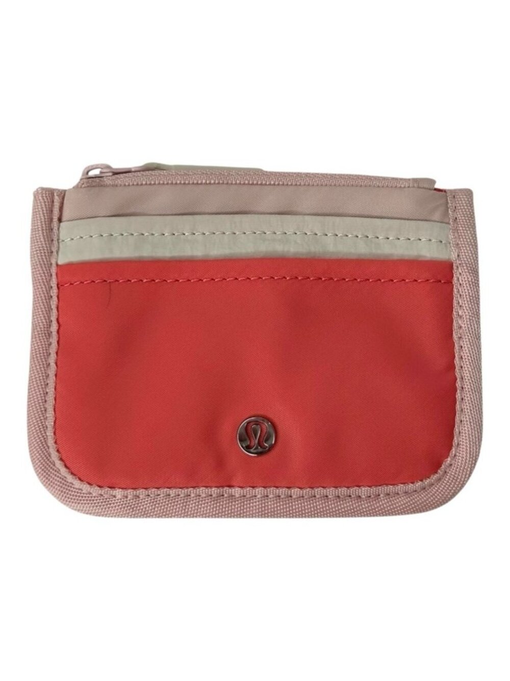 LULULEMON ATHLETICA Card holder Zipper coin Multicolor Logo Minimalist wallet